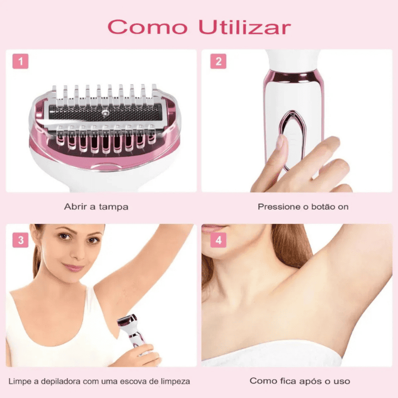Depilador Elétrico 4 em 1 - DermaBelle® + Brindes Position 13