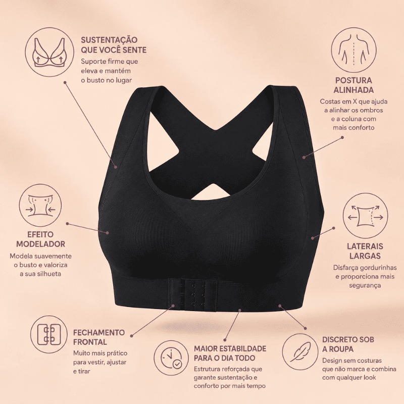 Sutiã Modelador Postural – Alinha a Postura e Sustenta com Conforto [COMPRE 1 & LEVE 2] + BRINDES Position 5