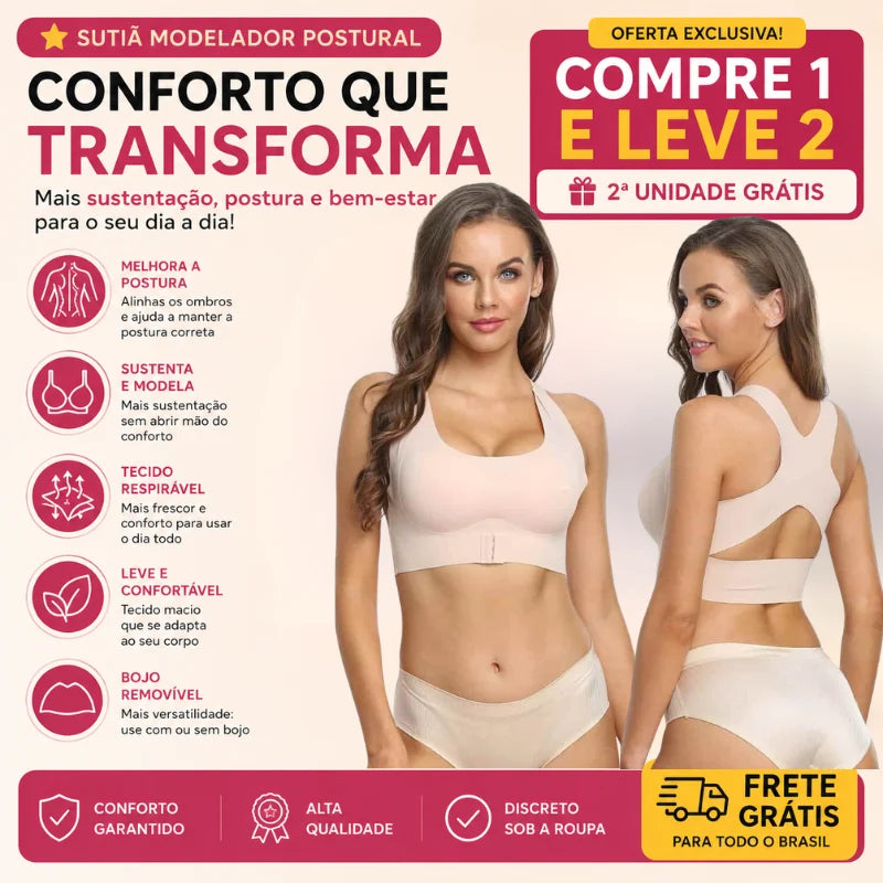 Sutiã Modelador Postural – Alinha a Postura e Sustenta com Conforto [COMPRE 1 & LEVE 2] + BRINDES Position 1